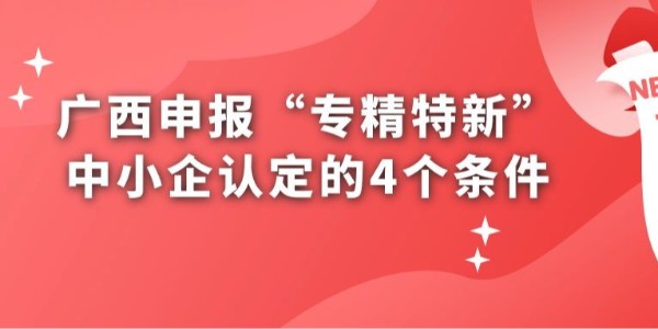 廣西申報“專精特新”中小企認定的4個條件