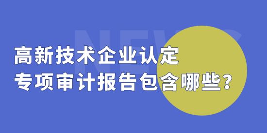 高新技術企業認定中，專項審計報告包括哪些？收費標準怎么算？